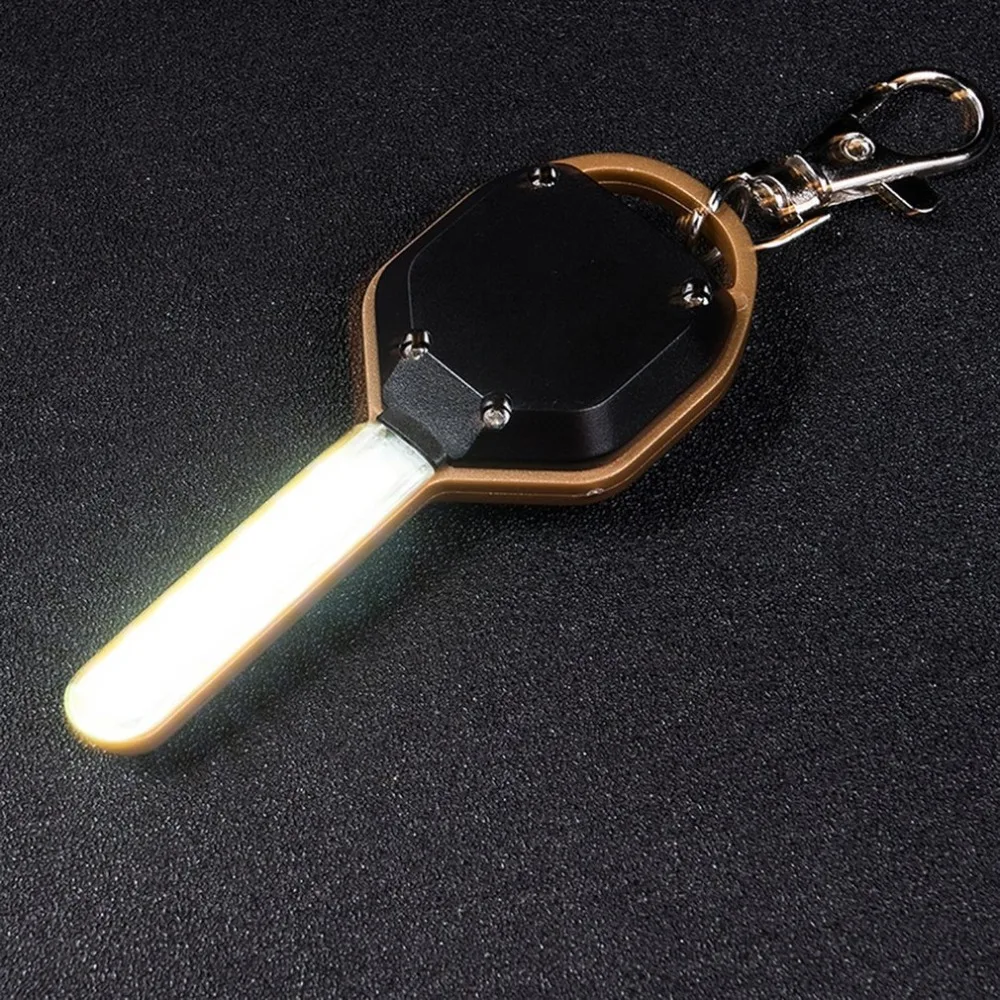 Small Size ABS LED Flashlight Light Mini Key Shape Key Chain Ring Keychain Lamp Torch Emergency