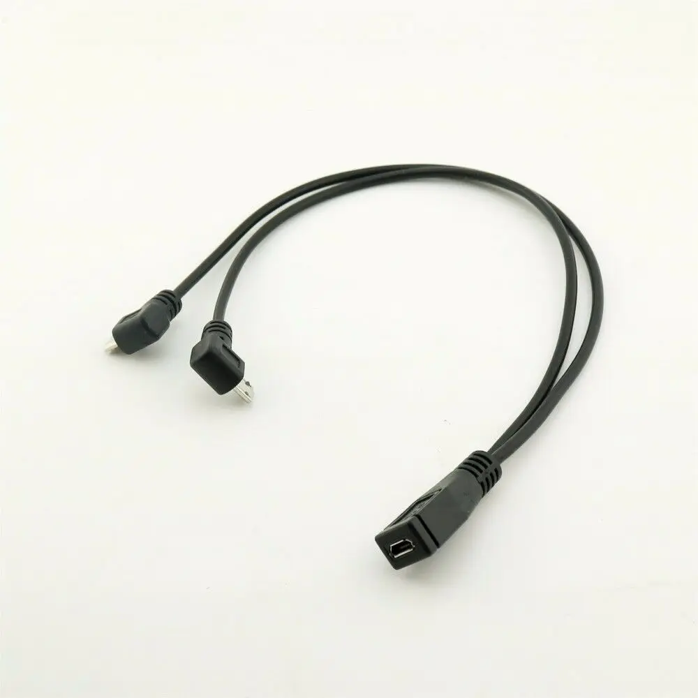 Micro USB 2 0 Женский двойной сплиттер папа Y 90 ° кабель для зарядного