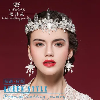 

bridal white Crystal Crown tiara shot Studio topic accessories tocado novia wedding hair accessories