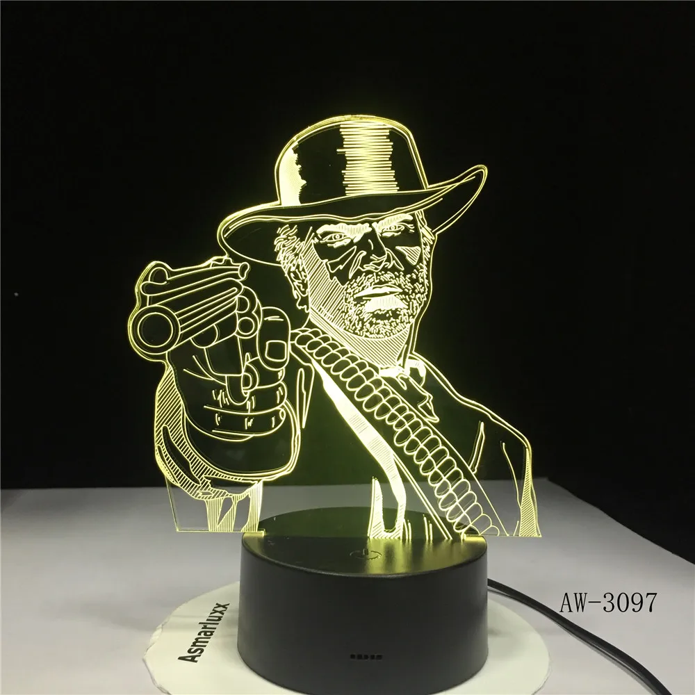  Red Dead Redemption 2 3D Table Lamp Kids Adult LED Colorful Touch Lamp Bedroom Remote Control Night - 32997266404