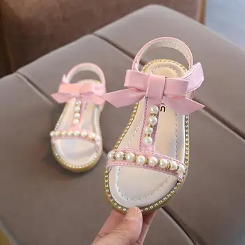 

2019 New Summer Children Sandals Girls Princess Beautiful Diamond Bow Shoes Kids Flat Sandals Baby Girls Roman Shoes