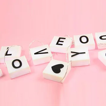 

Flash Party LED White Letter Light Box with DIY Lighting String Battery Powered Christmas Wedding Holiday Decoration Present