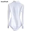 New Lady fashion long sleeve solid OL button shirt turn down collar patchwork body blouse shirts women SY0175 white blue 4