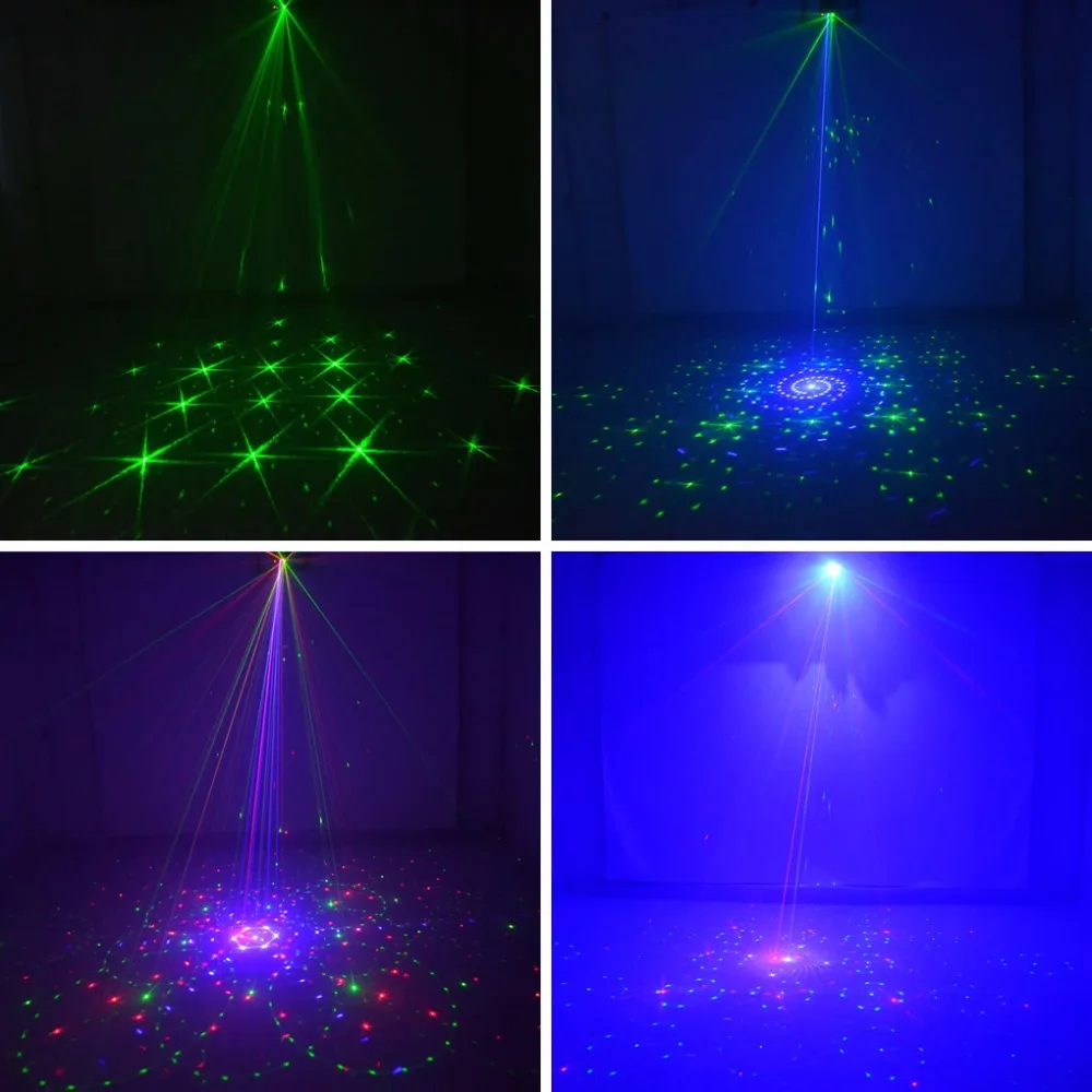 aucd mini remote 96 patterns rgrb 4 laser blue led mix effects