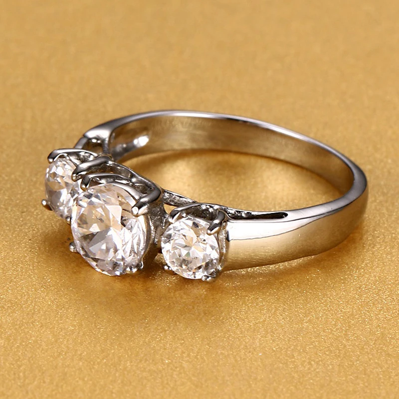 Женское серебряное кольцо с кубическим циркониевая инкрустация обручальное кольцо Размер США от 5 до 9