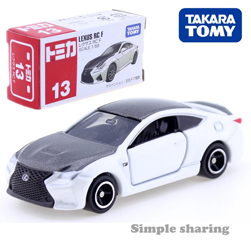 

Takara tomy Tomica No.13 lexus RC F car toy white 1:59 miniature model kit Diecast hot baby toys for children