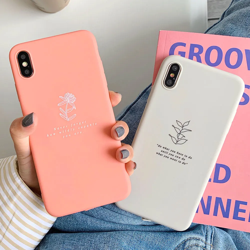 KISSCASE Cute Line Art Phone Case For iPhone 7 Flower 6S 6 8 Plus X XR XS MAX Soft TPU Back Cover Coque Fundas |