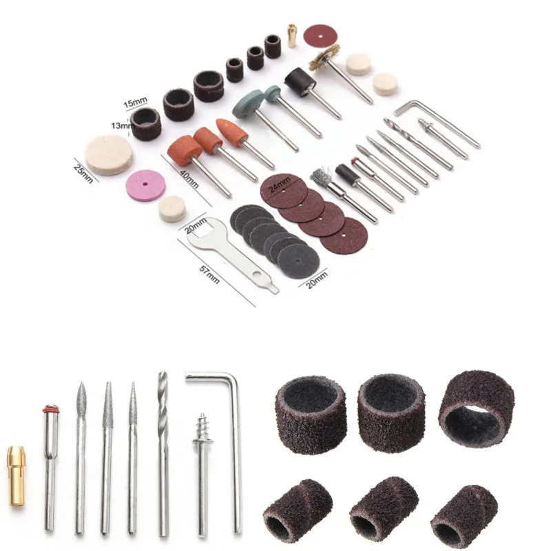 

40Pcs Rotary Power Tool Set For 1/8'' Shank Sanding Grinder Polish Cutting Carving Accessory Mini Drill Kit Abrasive Tool Set