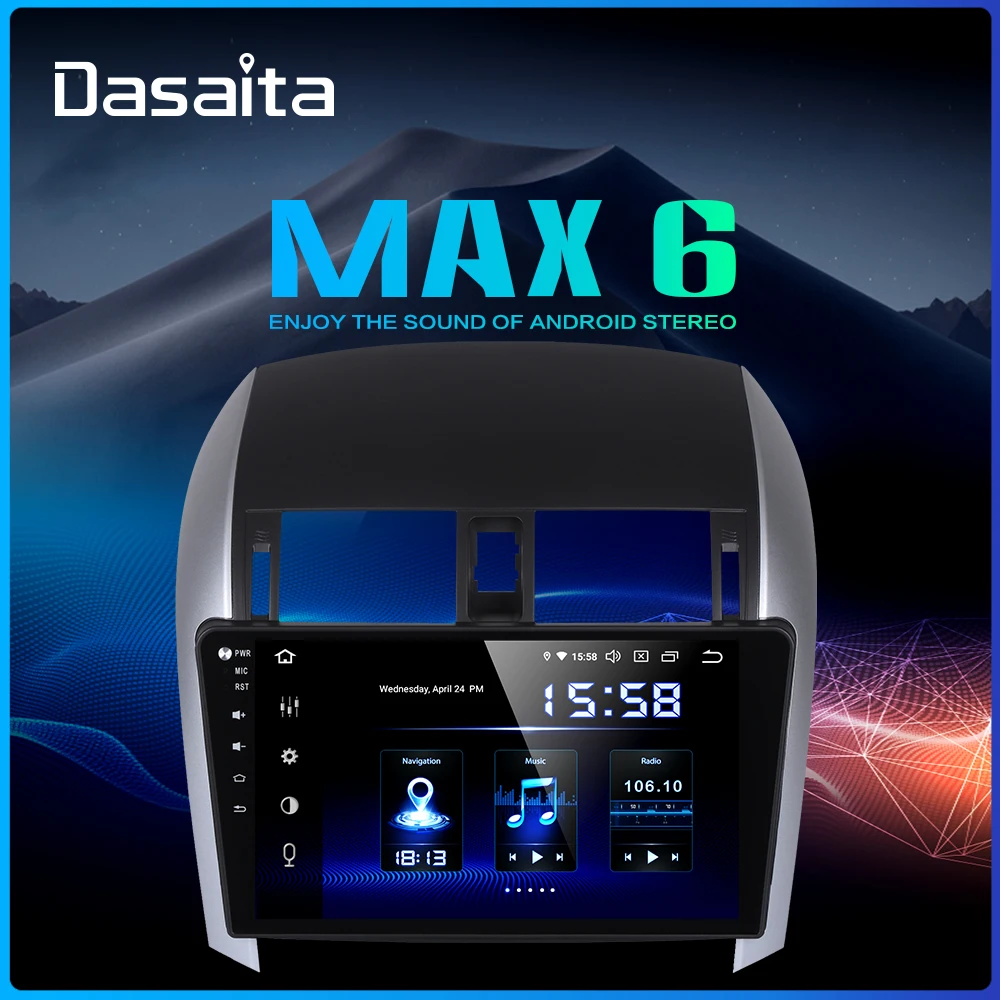 

Dasaita 10.2" IPS Car Android 9.0 Stereo for Toyota Corolla Radio 2007 2008 2009 2010 2011 Bluetooth GPS Navigator 2 Din MAX6