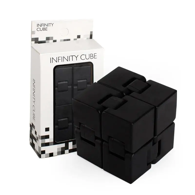 Тренд креативный бесконечный куб офис флип кубическая головоломка против стресса успокаивающий игрушки для детей с синдромом аутизма для детей - Цвет: black