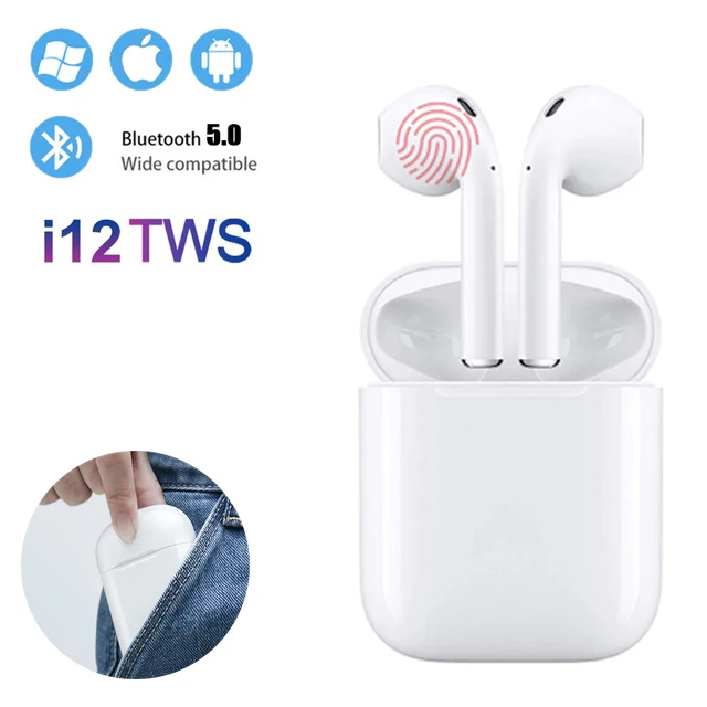 

i12 TWS Wireless Earphone 5.0 Bluetooth Headphones For Iphone Touch Control Earbuds Headset HIFI with Charging Box PK i10 i7s