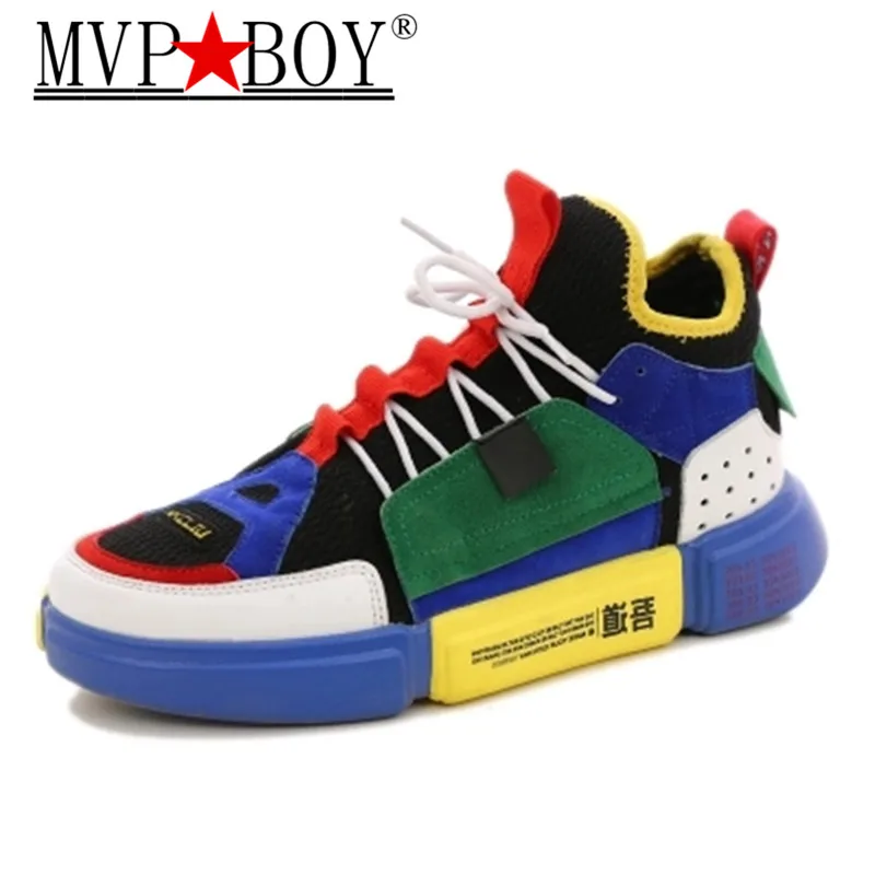 cheap MVP BOY Autumn high top star shoes men luxury brand sneakers white designer version casual shoes hip hop shoes zapatos hombre