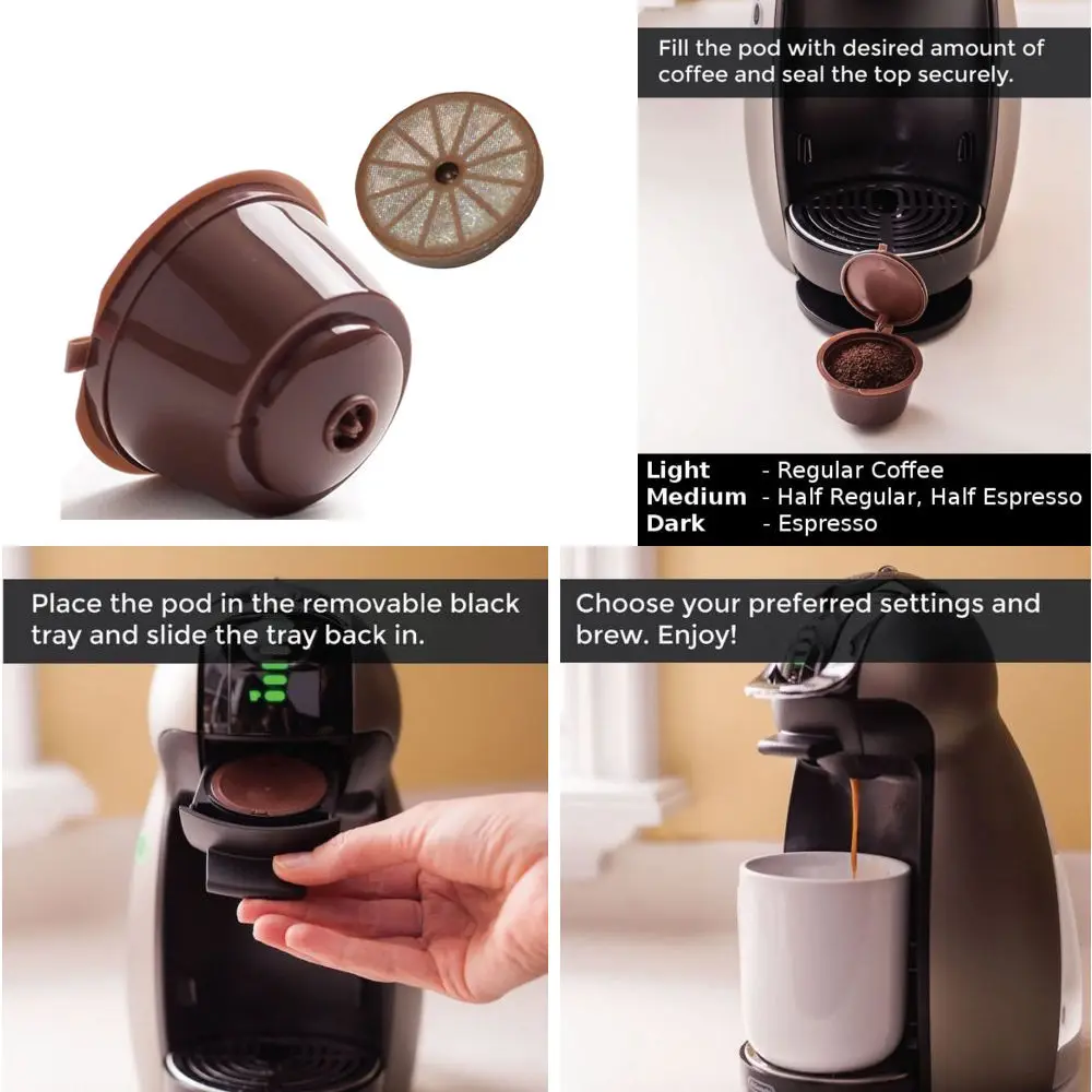 3 шт./лот многоразовые коричневые кофейные капсулы dolcegusto Пластиковые