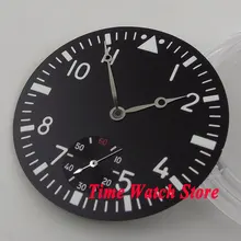 38,9 мм черный стерильные циферблаты серебряные руки светящиеся знаки циферблат подходит 6498 ручной завод(dial+ руки) D62