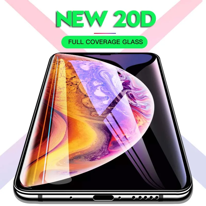 20D закаленное стекло с изогнутыми краями для iPhone 7 8 6 Plus X полная защита экрана 11 Pro