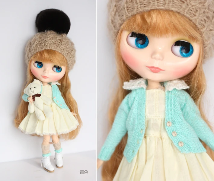 Свитер кардиган с белым воротником доступны для Blyth Azone Dal momoko Pullip Jerryberry Кукла Одежда куклы аксессуары