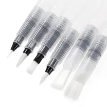 6 шт Портативный Краски кисти кисть Акварельная карандаш мягкая вода Цвет кисть для начинающих для живописи, рисования расходные материалы