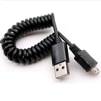 

USB 2.0 to Micro USB Spring Data Cable Spiral Coiled 5 Pin Adaptor Digital USB Data Charging Cables Connector USB Charger Cable