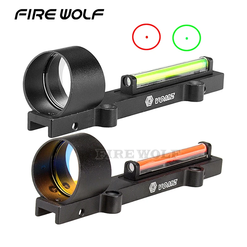 

Red/green Fiber Red Dot Sight 1x28 Collimator Sight Fit Shotguns Rib Rail Vent Rib/rail Screw Mount Works Without Battery