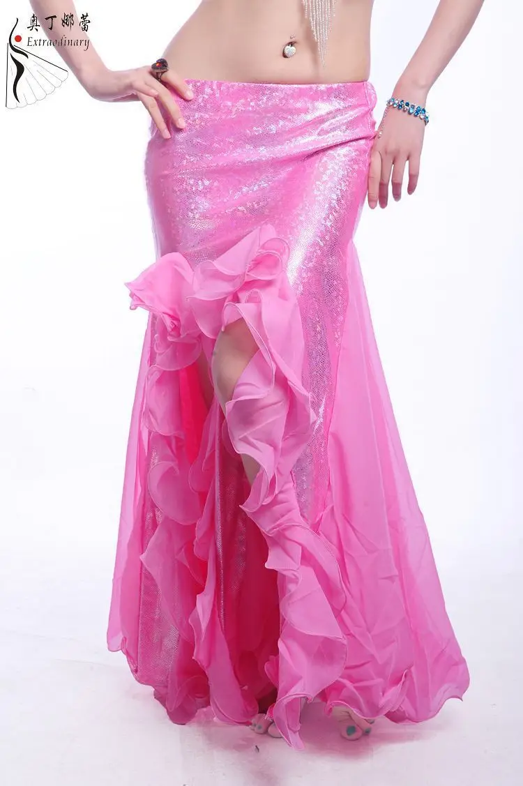 Whitewed Long Satin Layered Ruffle Spanish Ballet Paso Doble Folk Dance Clothing Swing Circle Skirt Costumes