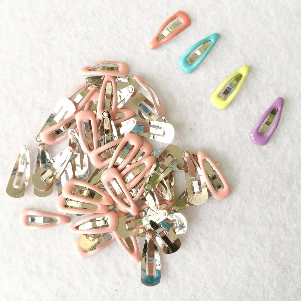 

100pcs wholesale BJD three points 4 points 6 minutes Salon Hearts candy color drip rubber Metal hairpin mini clip 2cm