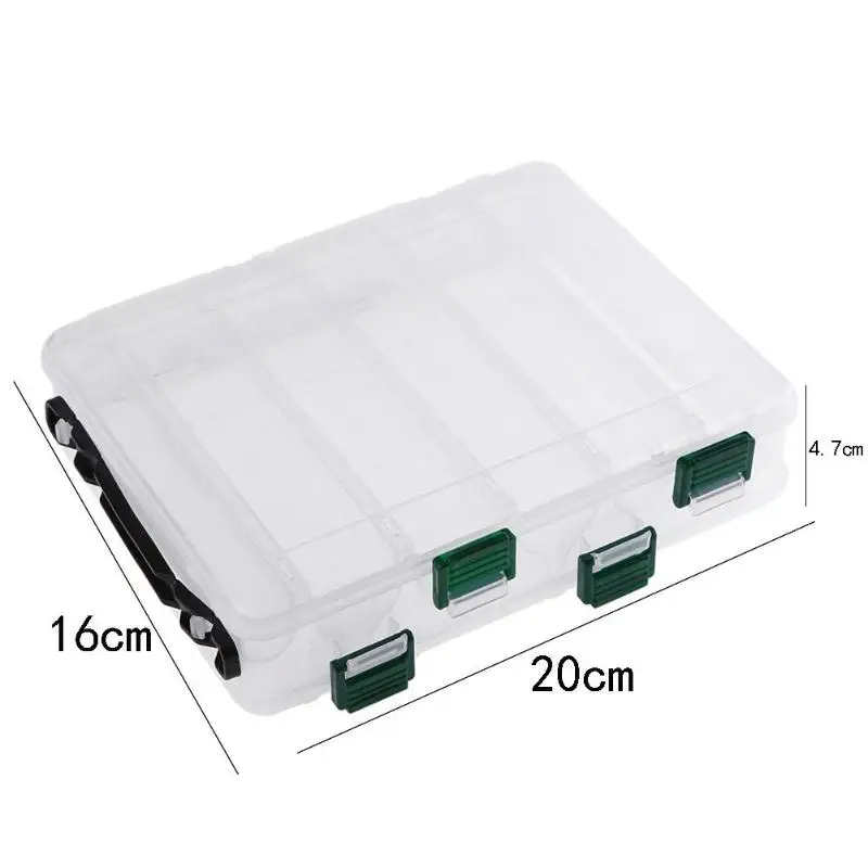 Double Sided 5+5 Compartments High Strength Transparent Plastic Fishing Box Lures Bait Storage Boxes Fishing Tackle Pesca