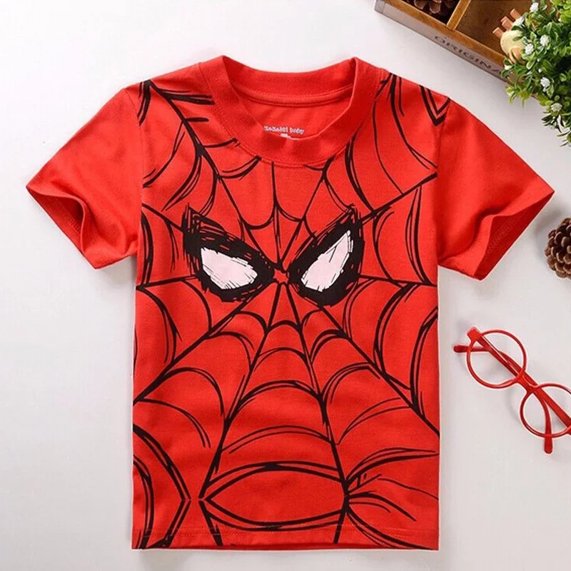 New 2016 Boy's T Shirt Spiderman Cotton Short Sleeved T Shirt Printing