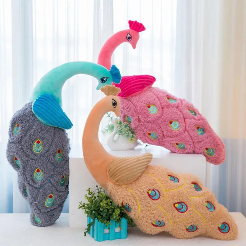 

Cartoon Animal Bird Colorful Peacock Plush Toy Creative Peacock Doll Car Pillow Office Sleeping Pillow Girl Baby Birthday Gift