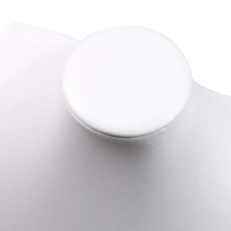 White PU leather Necklace Display Model Bust Shelf Accessories Holder Jewelry Rack Jewellery Stand