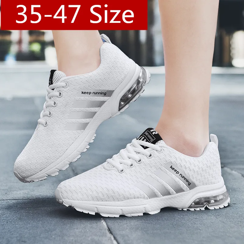 

Comfortable women sneakers air mesh spring/autumn shoes solid black/white/Red female shoes zapatillas mujer plus size 35-47 Big
