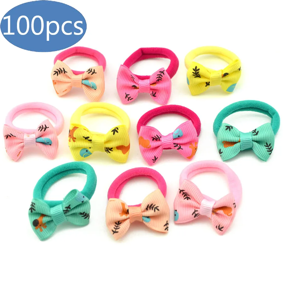 100 개 Baby Hair Tie 꽃 스타 (energy star) Heart 점 Rubber Band 아이 온 아이는 껌