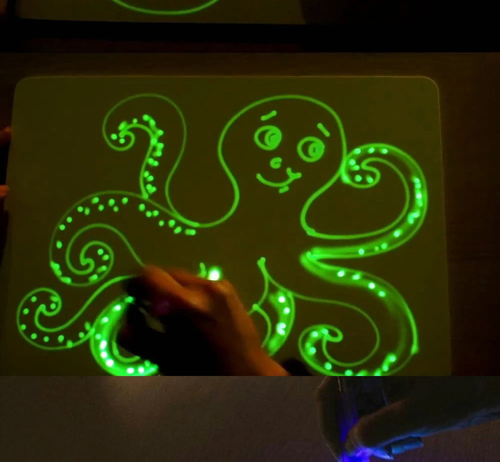 Нарисованный светильник светится в темноте A4 доска для рисования волшебные ручки Набор для рисования Подарочная видеокарта обучающие игрушки для рисования