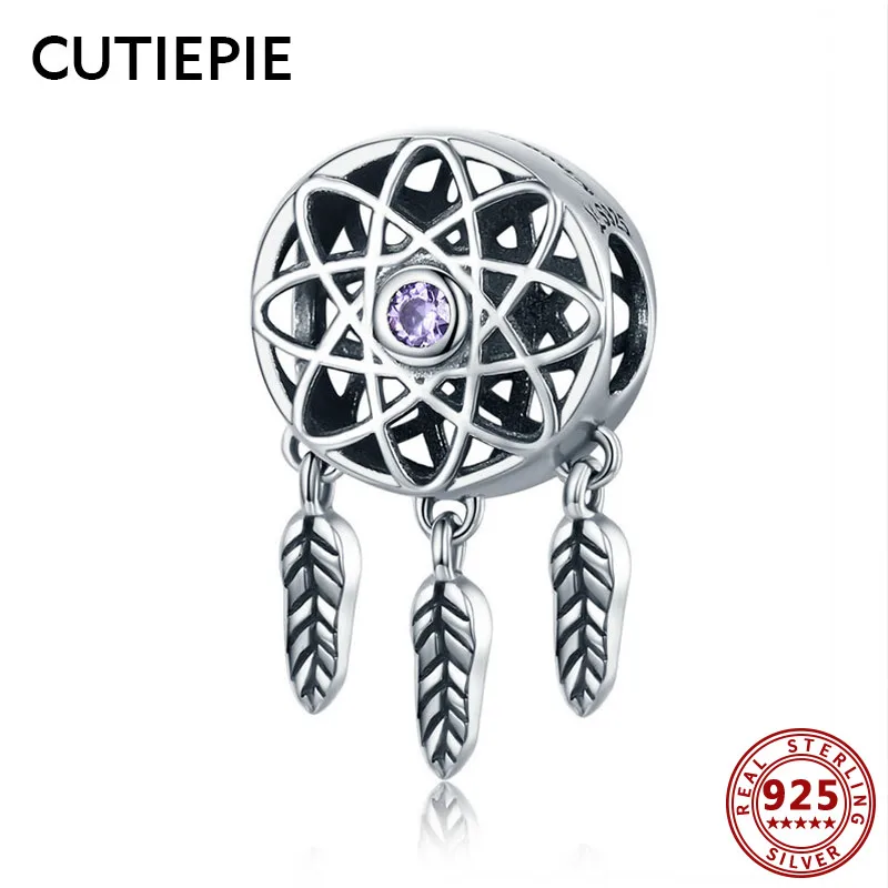 

CUTIEPIE Genuine Real 925 Sterling Silver Wish Dream Catching Beads Charm Fit for Bracelet Necklace DIY Pendant Jewelry Gifts