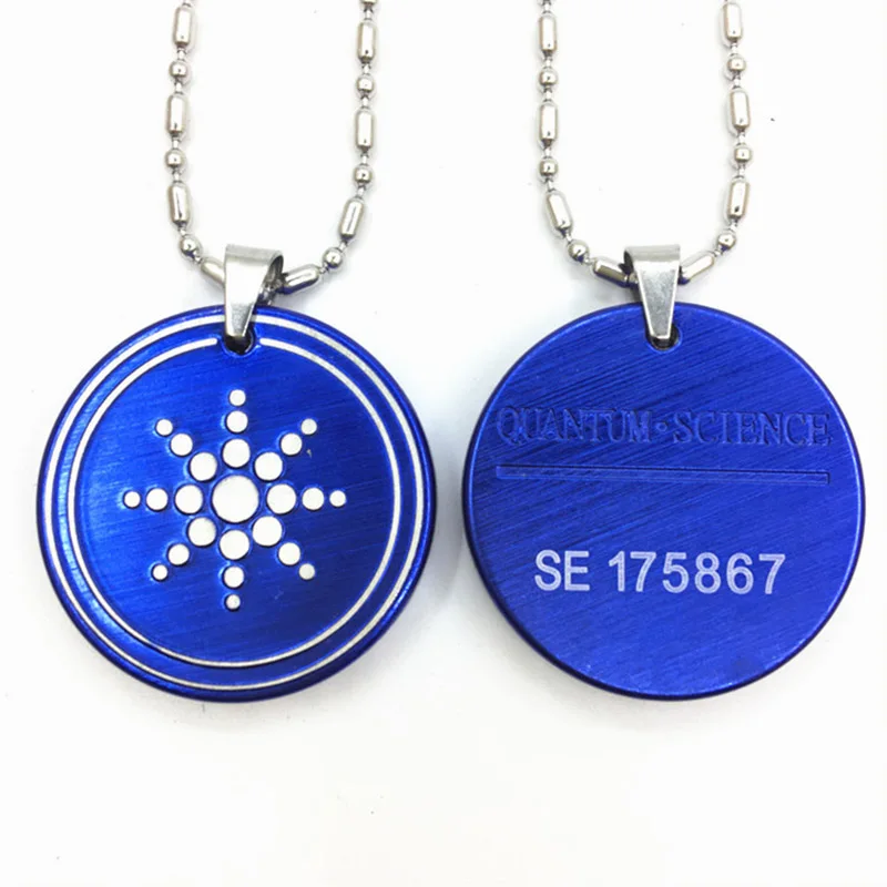 

2019 New Anti EMF Radiation Protection Pendant Energy Scalar Men Women Power Bio Science Negative Ions Pendant Necklace Blue