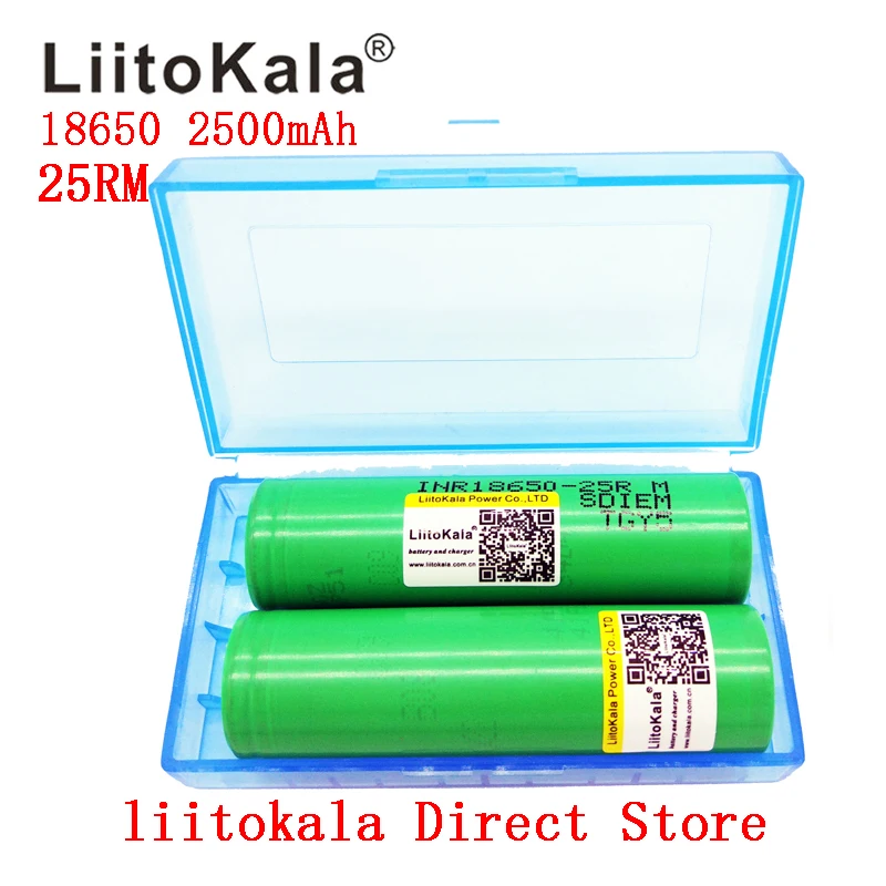 Литиевые аккумуляторы Liitokala 4 шт. 18650 2500 мАч INR1865025RM 20 А | Электроника