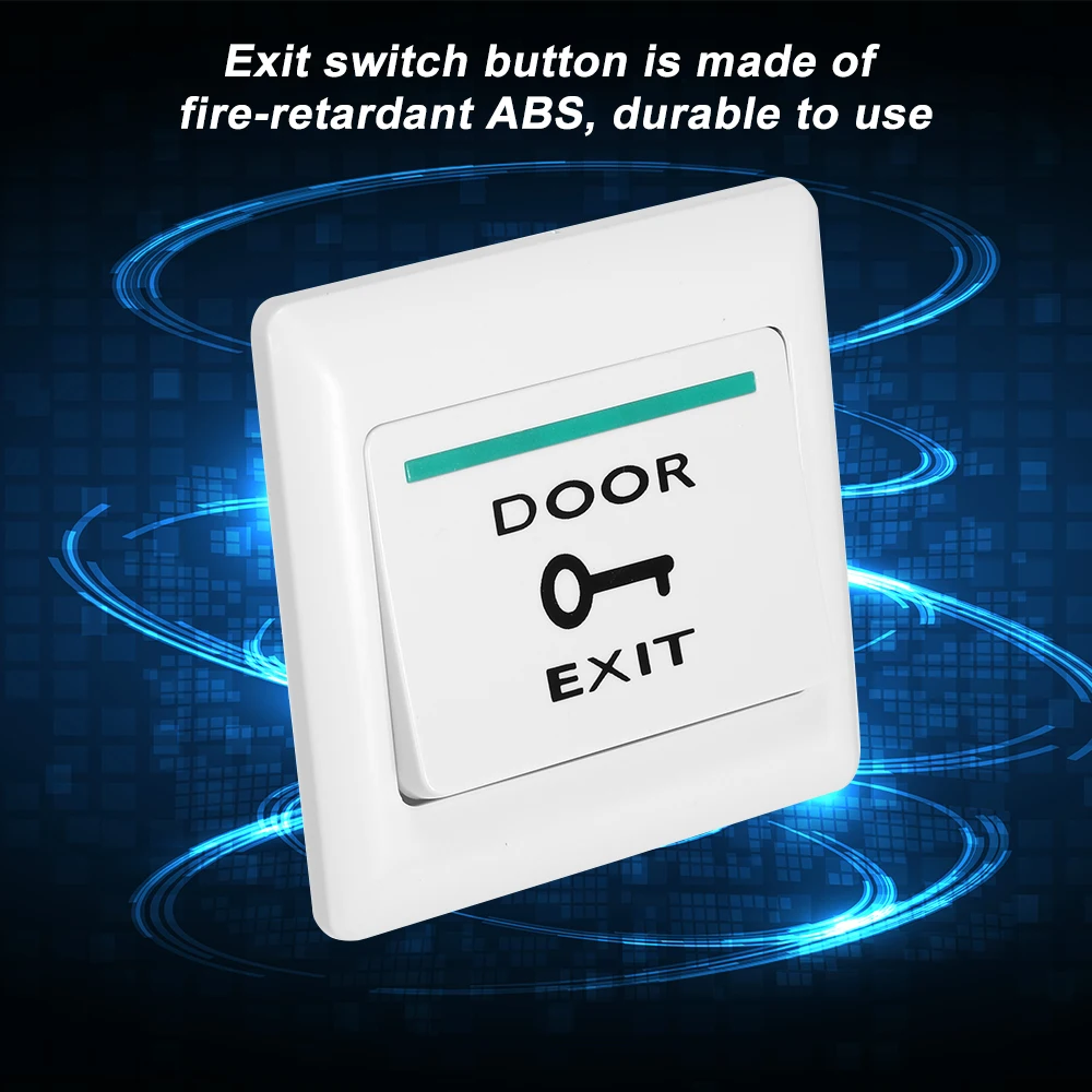 

Electronic Door Lock NO COM Lock Sensor Access Control System Emergency Alarm Trigger Switch Stainless Steel Door Exit Button