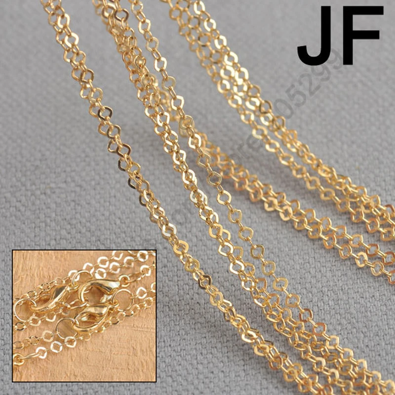 

JEXXI Jewelry Findings Wholesale 50Pcs Rose Gold Color Link Square Necklace Chains Stock Fast Shipping