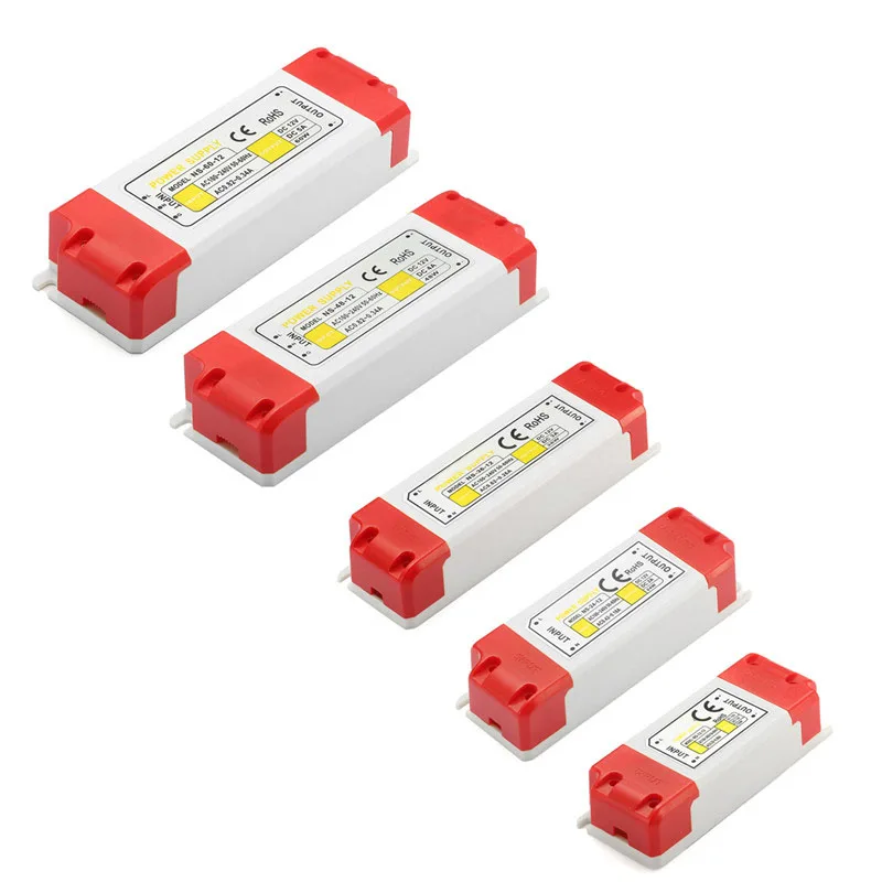 

AC100-240V To DC 12V LED Driver Power Supply Adapter Transformer For LED Strip Light Bulbs 12/24/36/48/60W