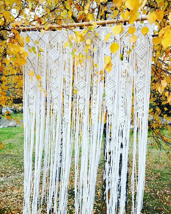 

96cm x 150cm Large Macrame Curtain,Macrame Wedding Arch Backdrop, Macrame Wall Hanging, Boho Door Window Curtain, Photo Backdrop