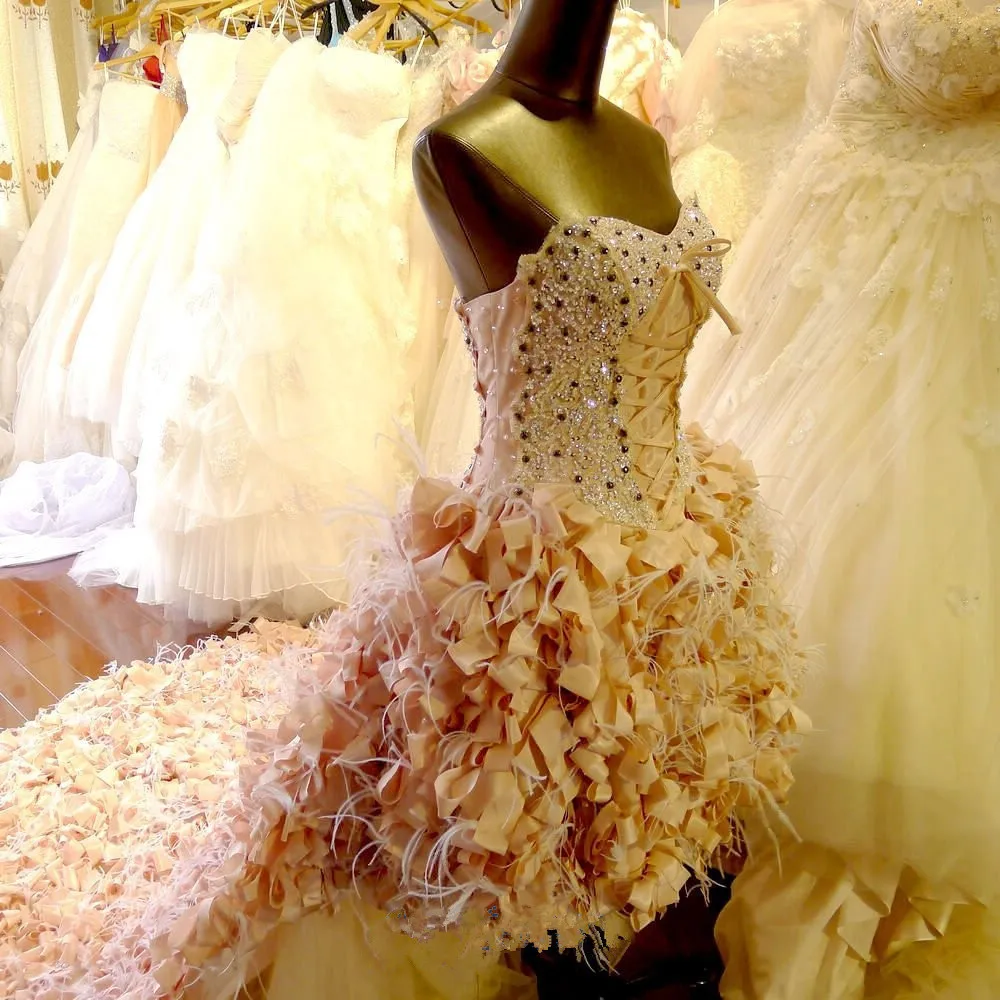 Wedding dress yellow feathered ostrich. Wedding dress yellow feathered ostrich.
