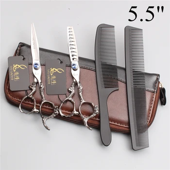 

4Pcs 5.5" 6" 440C Mr Rabbit Hairdressing Scissors Cutting Scissors Thinning Shears Hair Scissors Set Of Tool Combs Add Bag T9006