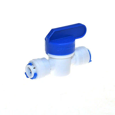 Equal Straight 3/8 OD Hose Quick Connection Ball Valve RO Water 2pcs