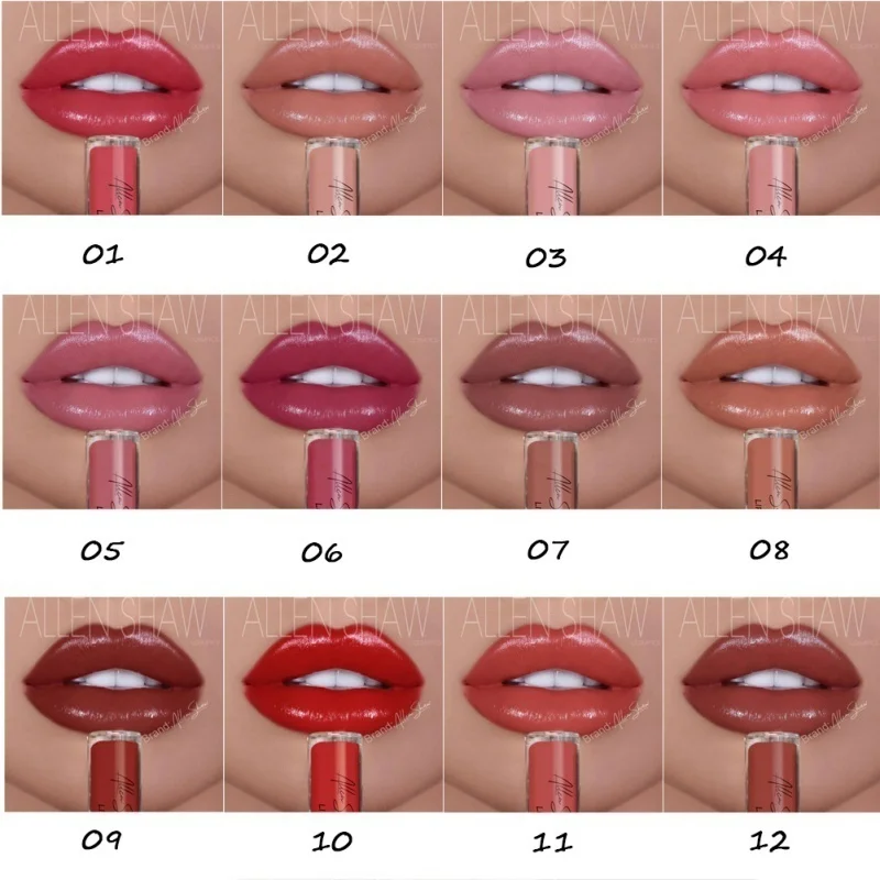 12 цветов кремовый телесный Розовый водонепроницаемый блеск для губ долговечная жидкая губная помада, макияж губ наборы крем блеск для губ для женщин девушек