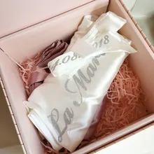 8 шт./партия пользовательское имя курица девичник вечерние подарок Персонализированные шелковые атласные свадебные наряд для подружки невесты и невеста