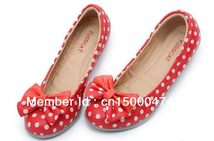 red polka dot flats