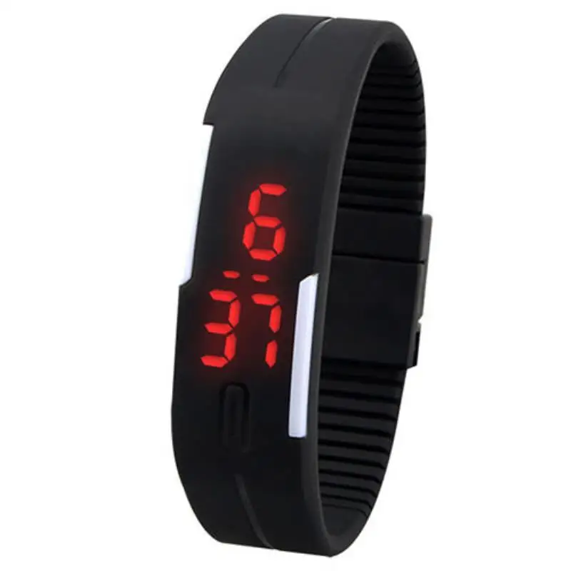 Jednoduché muži ženy Chytré hodinky Módní sportovní Outdoor Fitness hodiny Shellhard silikonová páska LED displej dotykové digitální náramkové hodinky