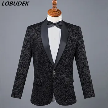

(jacket+pants) Men's Suits red white black Blue Wedding groom Costume Male Formal dress Host Star Chorus Performance slim suits