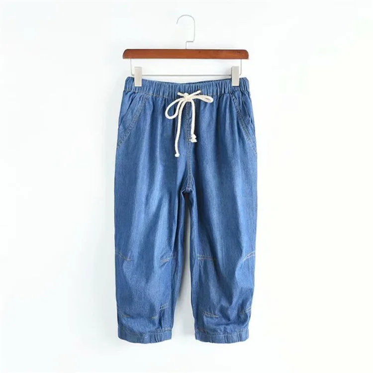 

plus size 5XL fashion harem 3/4 Jeans for women loose Trousers pant big size