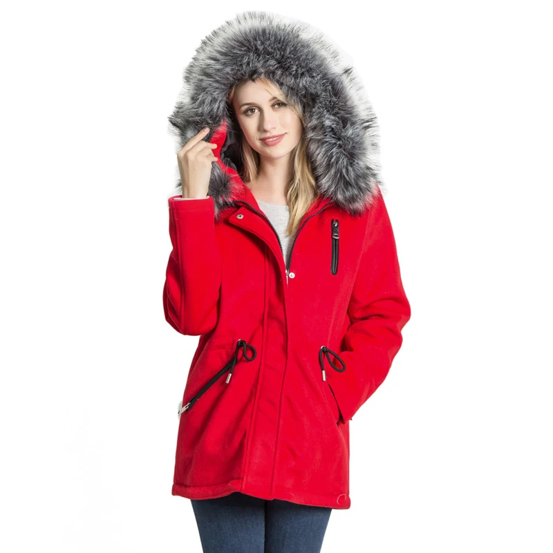 Autumn WInter Coats Women 2018 Women's Wool Coat Fashion Long Section Hooded Fur Collar Jacket Winter New Female Wool Jacket Coats