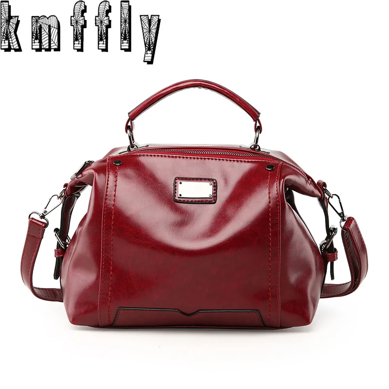 2018 Top handle Bags Ladies Hand Bags Vintage Oil Wax Leather Women